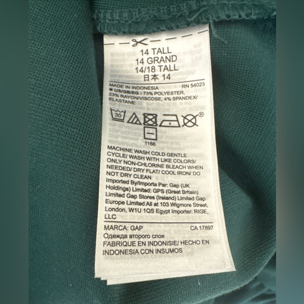 NWT GAP Women’s Green Holiday Dress Size 14 Tall Ruffle Hem Dress - Picture 7 of 8